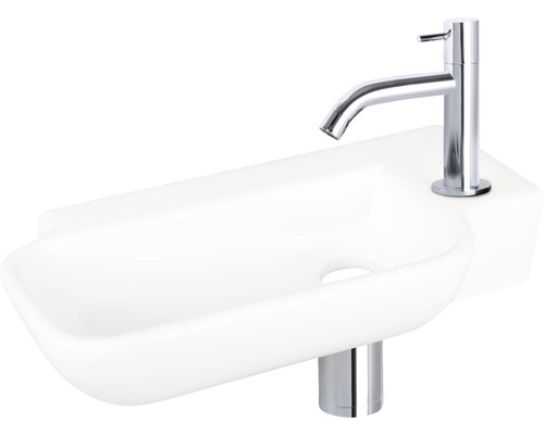 Waschtisch mit Armatur und Ablauf