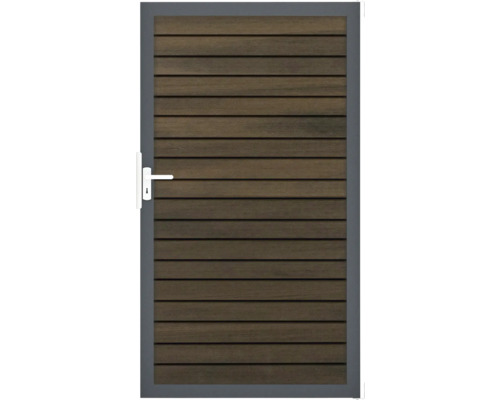 Portillon simple GroJa Rhombus prémonté sans poteaux cadre anthracite 100 x 180 cm noyer