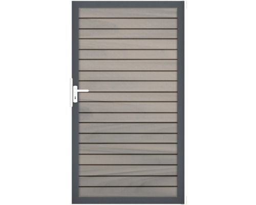 Portillon simple GroJa Rhombus prémonté sans poteaux cadre anthracite 100 x 180 cm bicolore co-extrudé