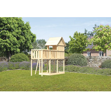 Tour de jeux cabane de jeux Karibu Frieda 107 x 107 cm en bois composée d'une extension