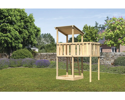 Spielturm Spielhaus Karibu Anna 264 x 347 cm Holz bestehend aus Anbau