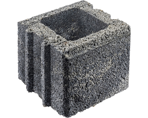 Demi-pierre Bellamur mélange gris anthracite 25 x 25 x 20 cm