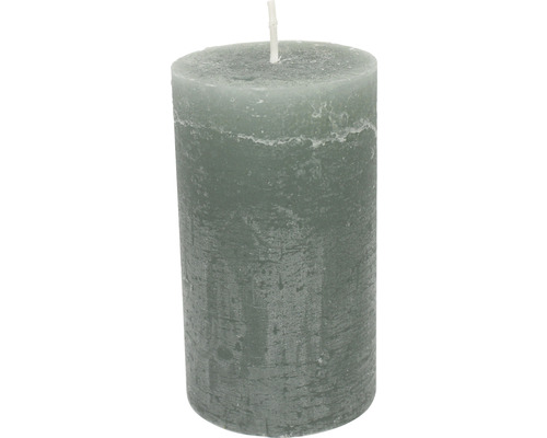 Bougie pilier bougie rustique 6,8 x 12 cm sauge