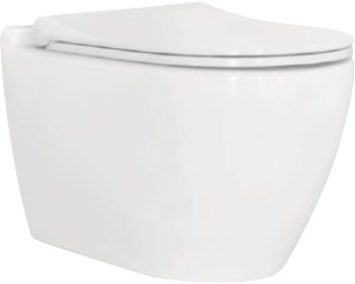 Wandtiefspülklosett-Set Sanotechnik GU100 spülrandlos Abgang waagrecht weiss mit WC-Sitz