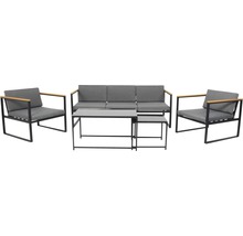 Gartenmöbelset mit Sofa, zwei Sesseln und Couchtischen