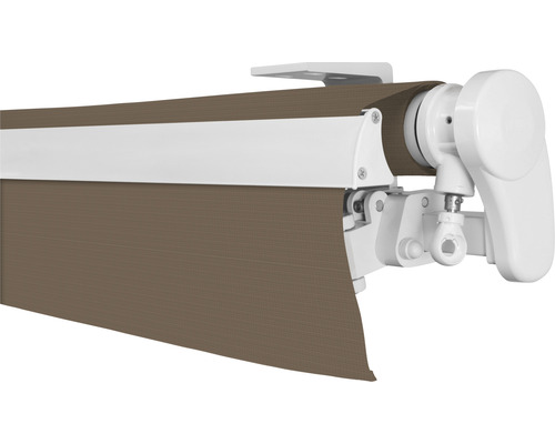 Markise mit Stoff und Kurbel
