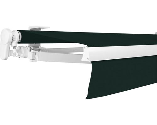 SOLUNA Gelenkarmmarkise Proof 3x2,5 Stoff Dessin 6687 Gestell RAL 9010 reinweiss Antrieb links inkl. Kurbel