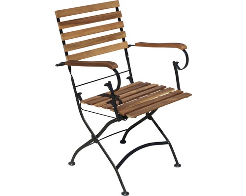 Set de meubles de jardin Lindau fauteuil pliant 2 places 2 pièces bois/noir