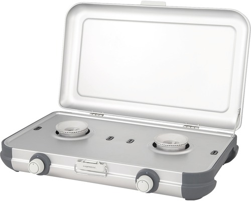 Réchaud à gaz double avec couvercle pour l''extérieur