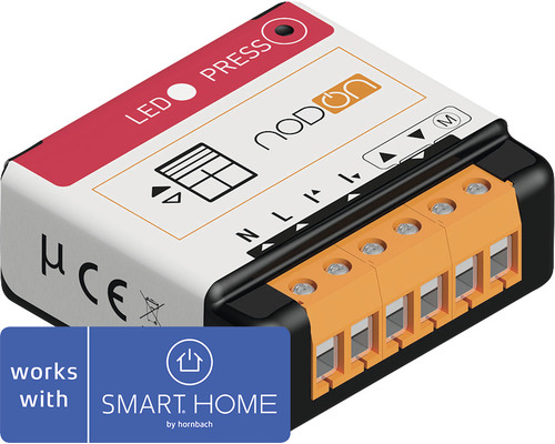 Interrupteur pour volet roulant NodOn Zigbee SIN-4-RS-20 - compatible avec SMART HOME by hornbach Logo Nodon Interrupteur radio avec logo Smart Home by Hornbach