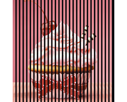 Akustikpaneel digital bedruckt Cupcake 1 1195 x 1133 x 19 mm Set = 2 Einzelpaneele