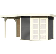 Abri de jardin en bois avec double porte et annexe