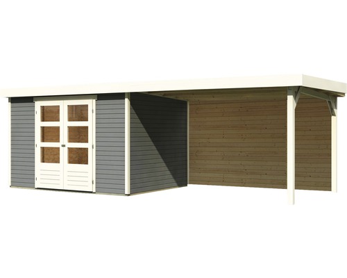 Gartenhaus mit Doppeltür und Anbau