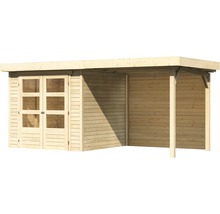 Abri de jardin en bois avec porte double et auvent