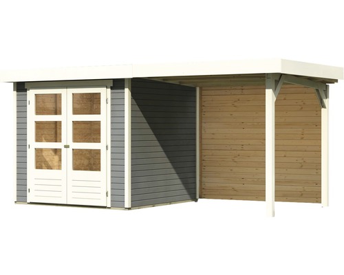 Abri de jardin avec double porte et annexe