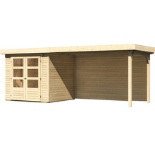 Abri de jardin en bois avec double porte et annexe