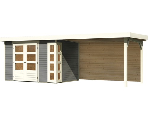 Abri de jardin avec double porte et annexe en bois