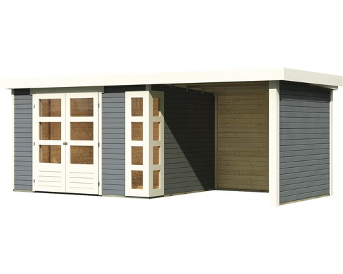 Abri de jardin en bois avec double porte et élément de fenêtre