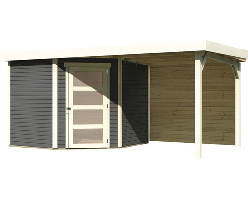 Abri de jardin avec véranda couverte en bois