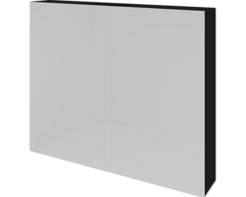 Spiegelschrank sanox BxHxT 80x65x13 cm schwarz matt