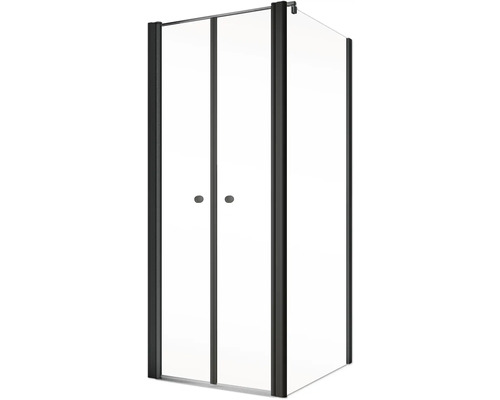 Douche avec porte pivotante en verre