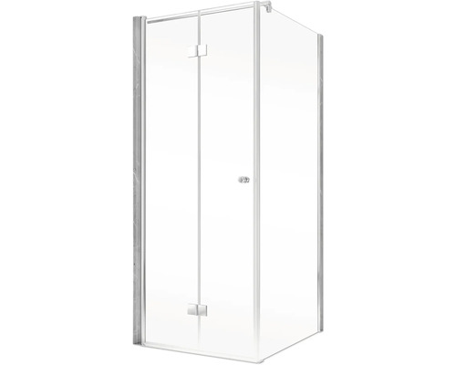 Eckdusche mit Eckeinstieg und Klarglas