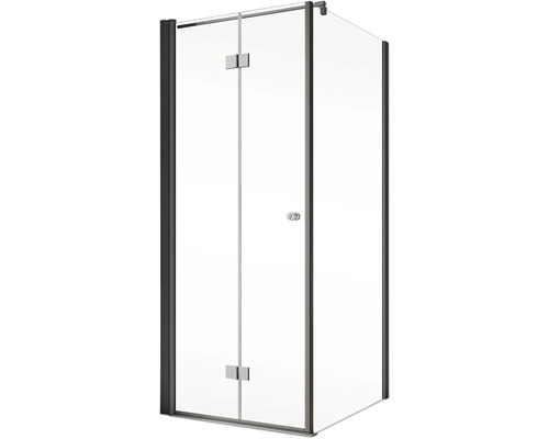 Eckdusche mit zwei Drehtüren aus Klarglas