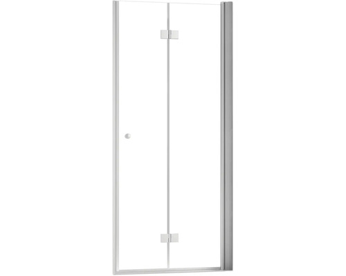 Porte de douche en verre transparent avec ferrures