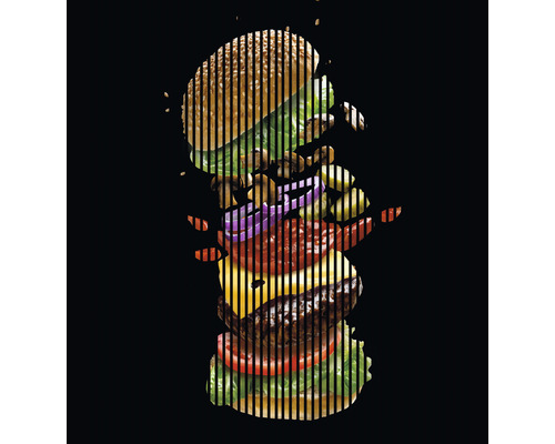 Panneau acoustique impression digitale Burger 1 19x2253x2400 mm Kit = 4 panneaux individuels