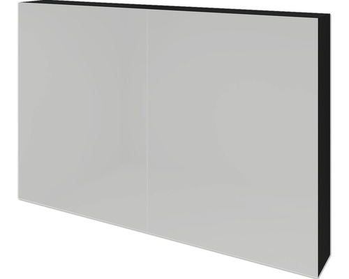 Spiegelschrank sanox BxHxT 100x65x13 cm schwarz matt