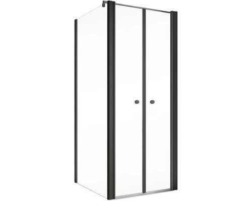 Douche d''angle avec deux portes tournantes