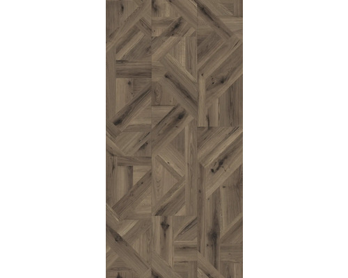 Revêtement de sol avec motif géométrique en bois