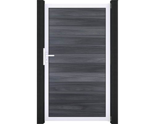 Portillon simple GroJa Flex prémonté sans poteaux cadre argent 100 x 180 cm gris pierre