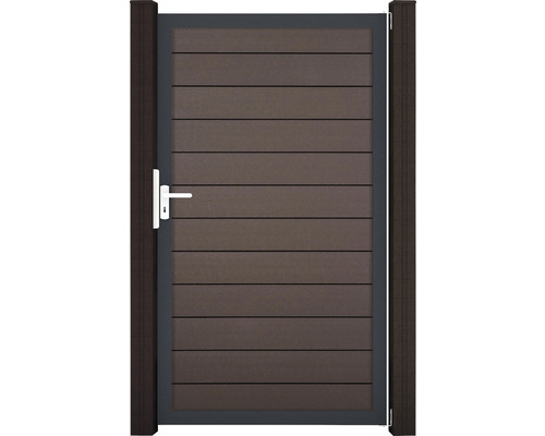 Portillon simple GroJa Flex tirant universel prémonté sans poteaux cadre anthracite 100 x 180 cm terra