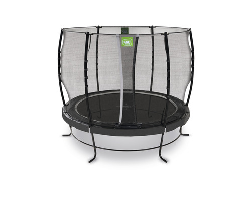 Schwarzes Gartentrampolin mit Sicherheitsnetz