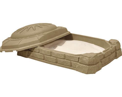 Bac à sable avec couvercle aspect pierre