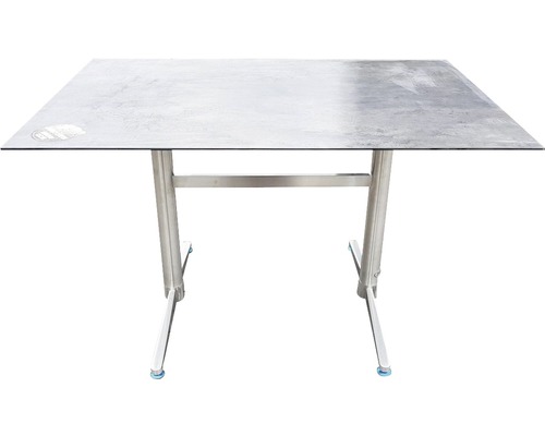Table de jardin Loft 120 x 80 cm acier inoxydable gris rabattable