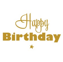 Happy Birthday Schriftzug mit Stern