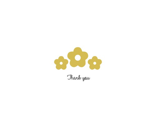 Illustration von drei Blumen und dem Text Danke