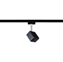 Spot monté sur rail avec tête en forme de cube