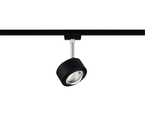 Spot Paulmann URail 1x9W 480 lm 2700 K blanc chaud Aldan noir mat chrome 1 ampoule 230V Spot sur rail noir fixé sur un rail