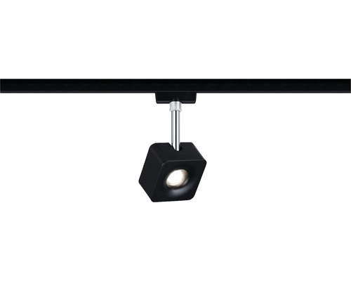 Paulmann URail Spot 1x8W 450 lm 4000 K neutralweiss Cube schwarz matt chrom 230V Quadratischer Strahler an einer Schiene für die Deckenbeleuchtung