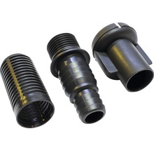 Trois raccords de tuyau d''arrosage en plastique