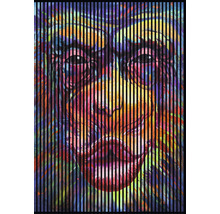 Peinture d''un singe avec des lignes verticales