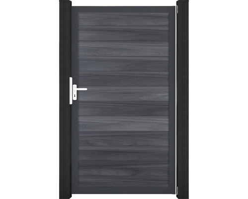 Portillon simple GroJa Flex tirant universel prémonté sans poteaux cadre anthracite 100 x 180 cm gris pierre