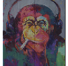 Peinture d''un singe avec des lignes verticales