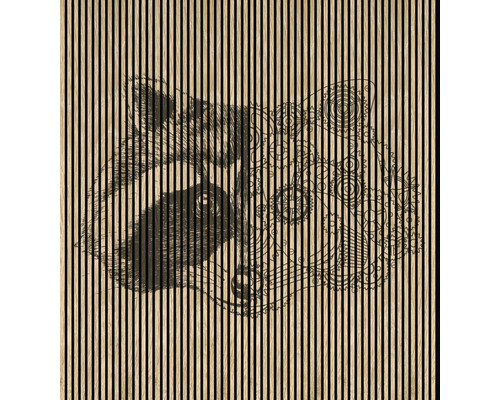 Akustikpaneel digital bedruckt Raccoon 1 19x2253x2400 mm Set = 4 Einzelpaneele