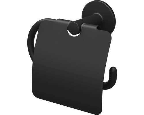 Toilettenpapierhalter mit Deckel Lenz NERO schwarz Toilettenpapierhalter mit Deckel Lenz NERO schwarz