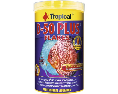 Nourriture pour poissons Tropical D-50 Plus Flakes 1000 ml Tropical D-50 Plus Flakes nourriture pour poissons discus