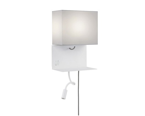 Wandleuchte mit Ablage und Leselampe